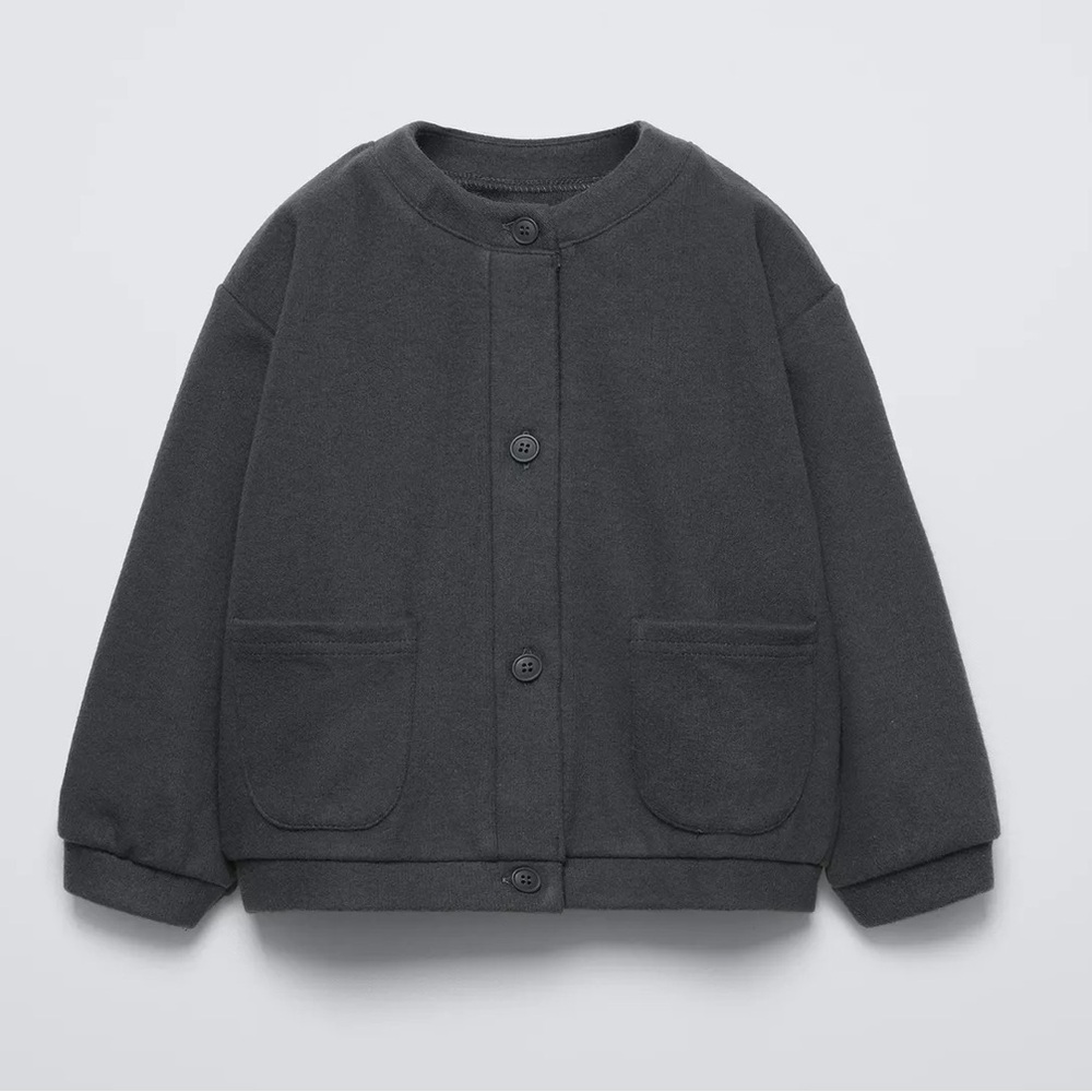 Zara Dark Gray Casual Jacket soft touch cardigan
